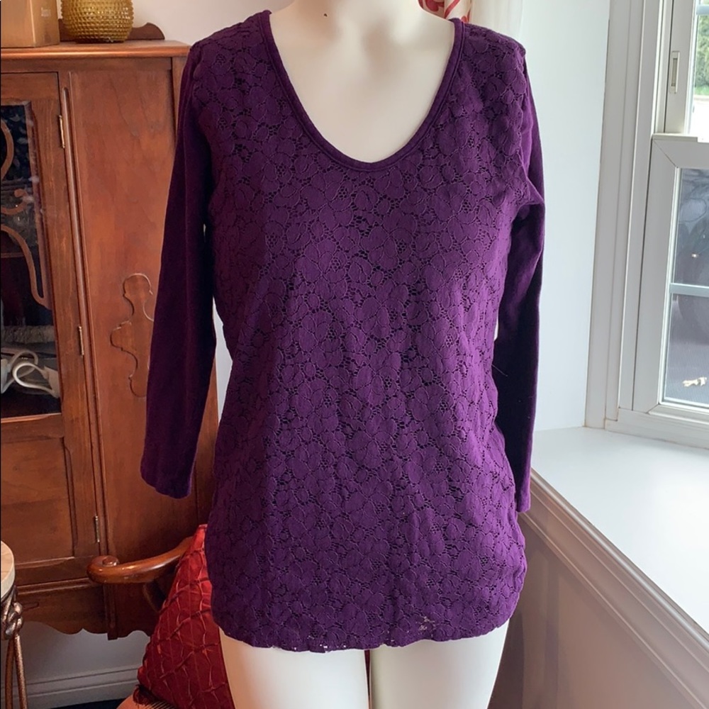 Purple 3/4 sleeve shirt